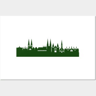 LÜBECK skyline in forest green Posters and Art